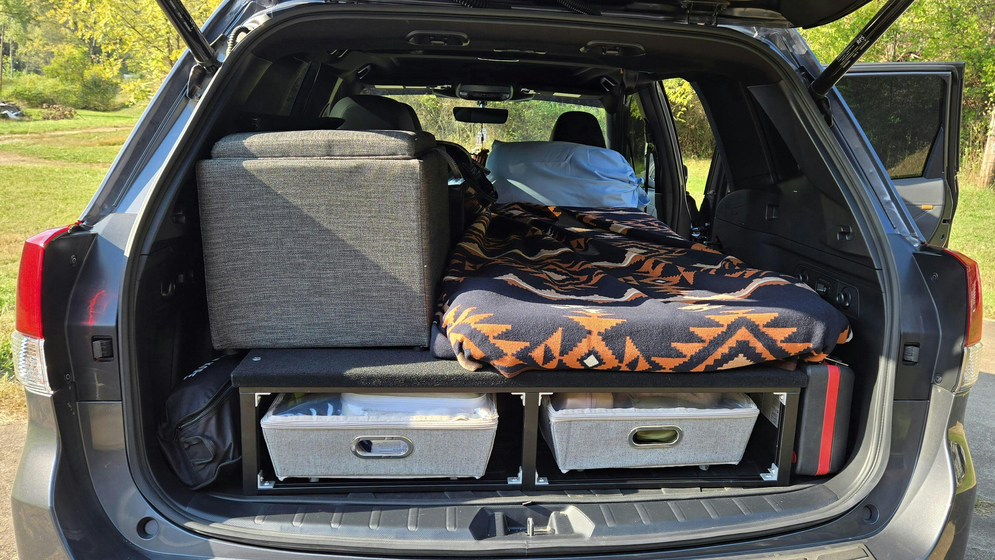 camper bed platfrm inside subaru forester