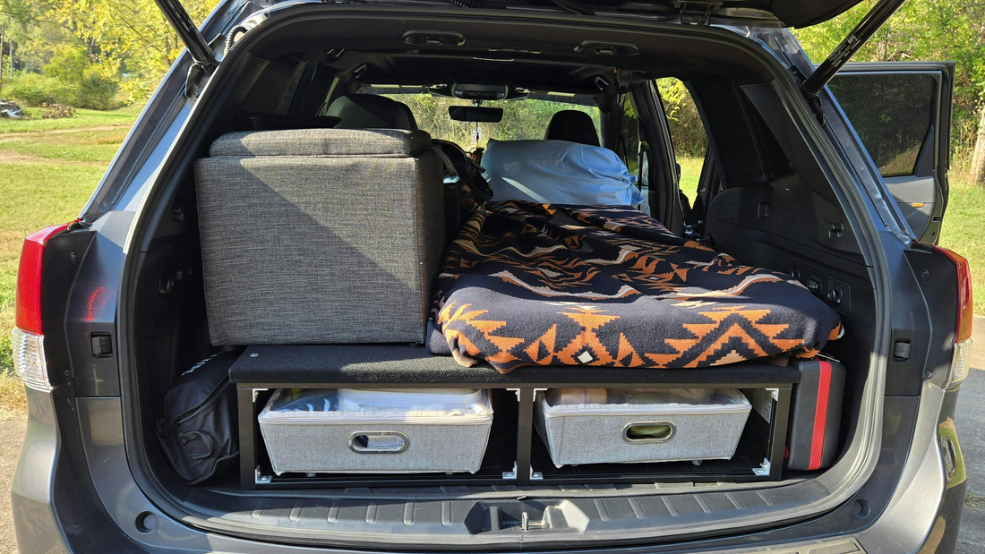 camper bed platform inside subaru forester