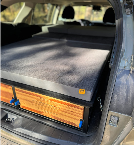 custom mattress for camper kits inside subaru car