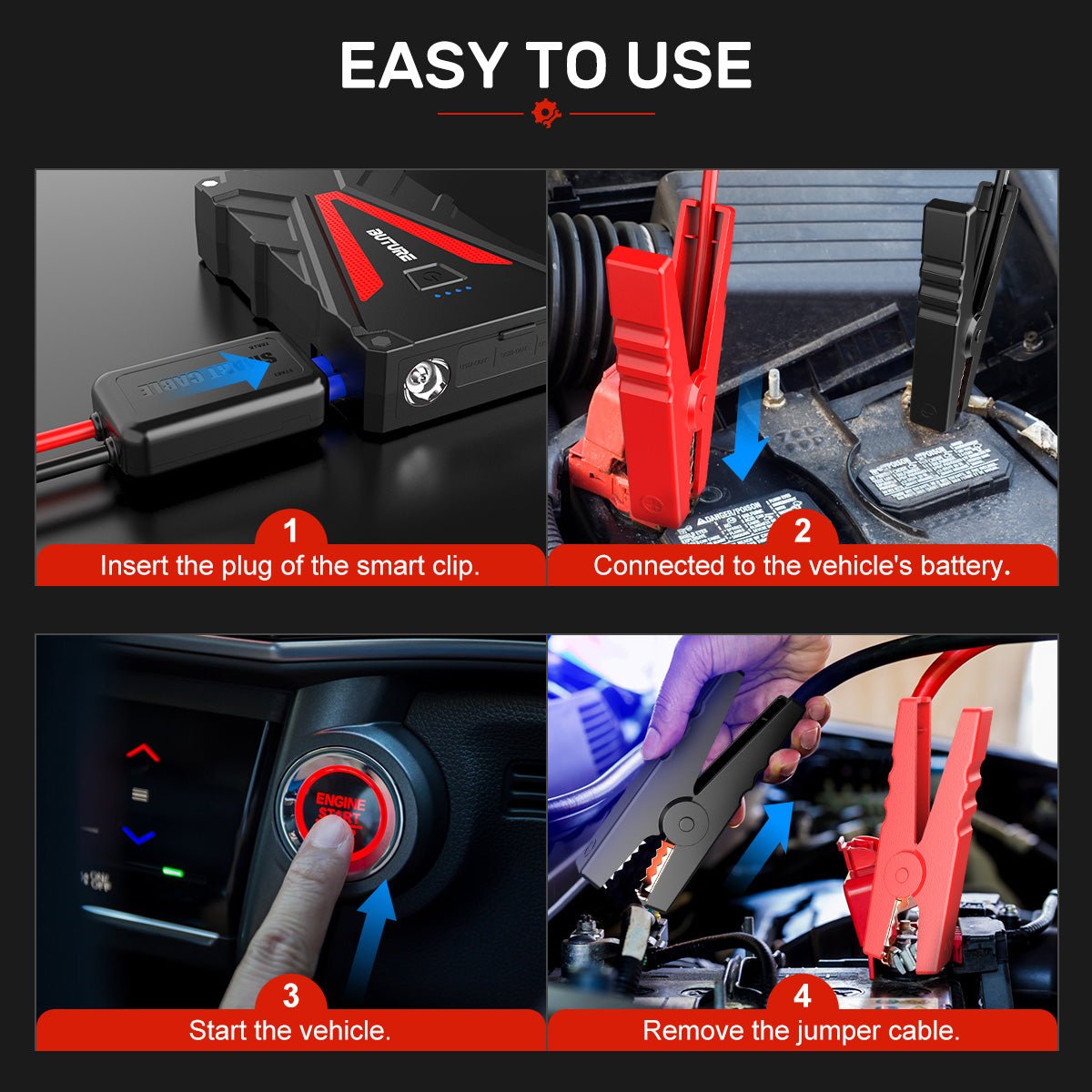 Buture BR300 Portable Car Battery Jump Starter 1500A