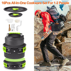 16-Piece Camp Cookware Set with Kettle and Utensils