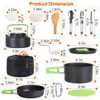 16-Piece Camp Cookware Set with Kettle and Utensils