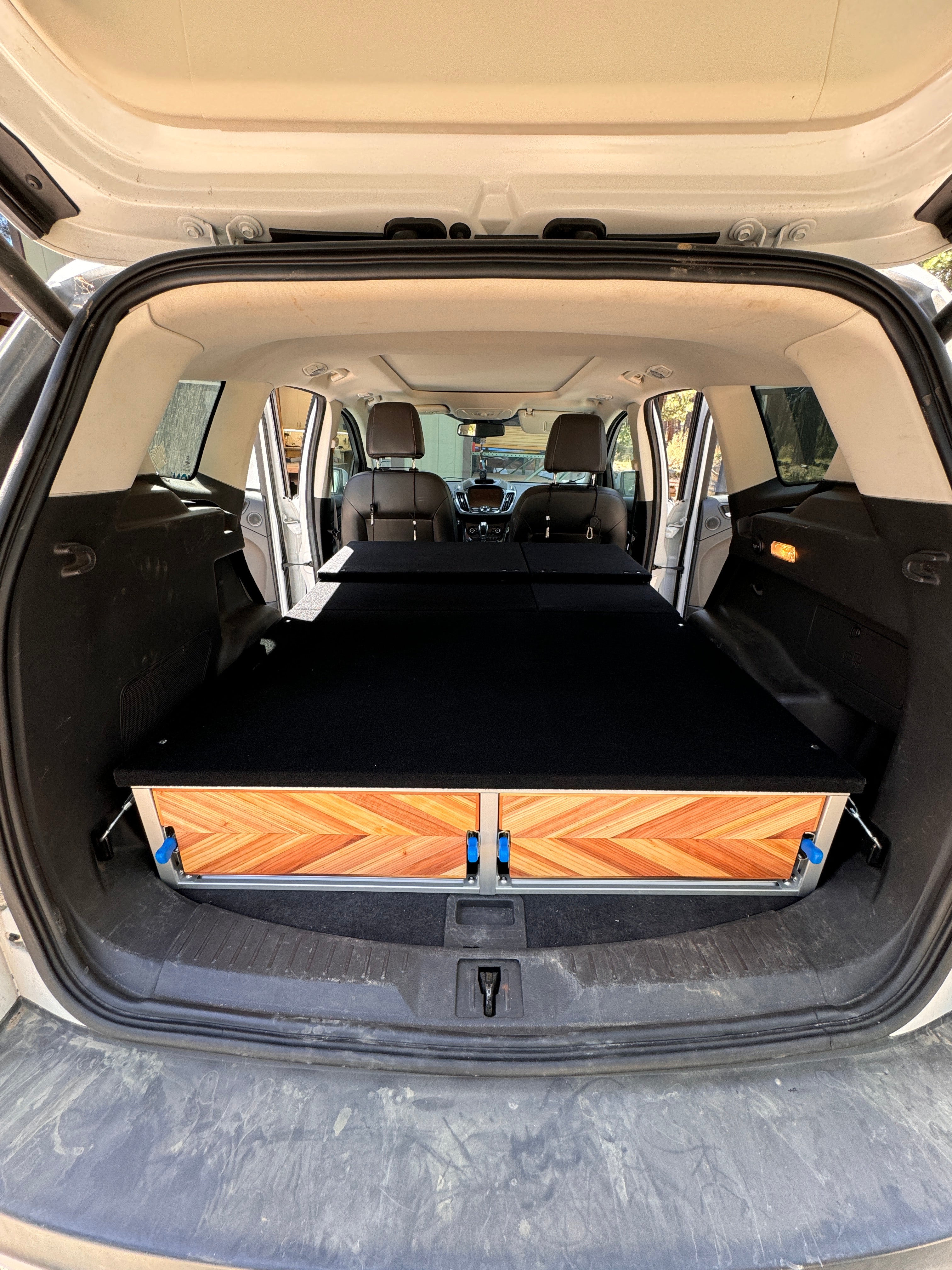 ford escape camper conversion kit bed platform with storage drawers
