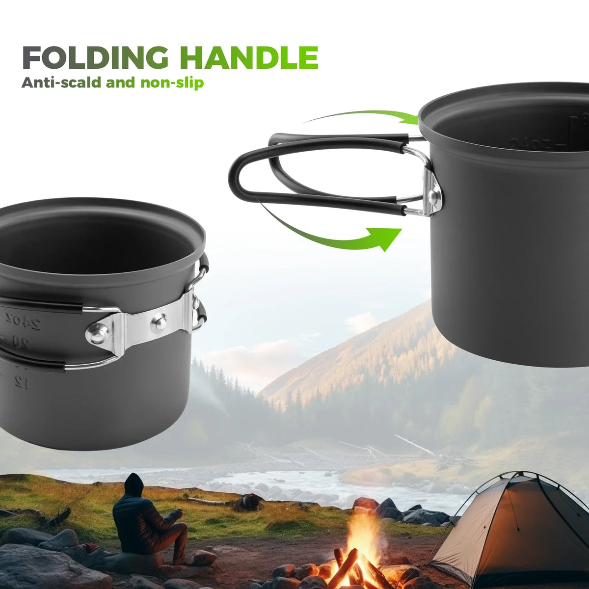 Ultralight Nesting Aluminum Camp Cookware Set